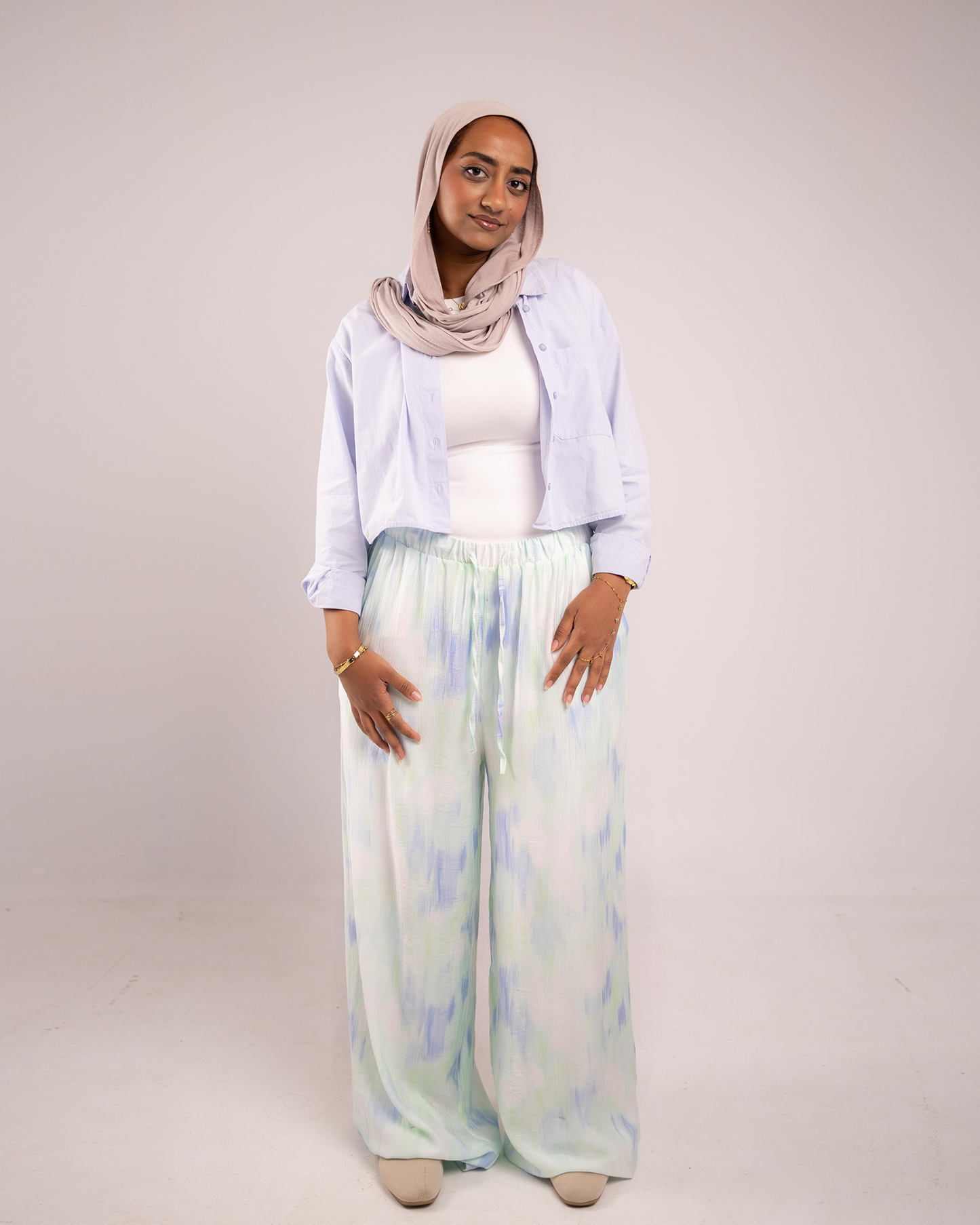 Sky bloom [L] ALLIO summer pants image 12